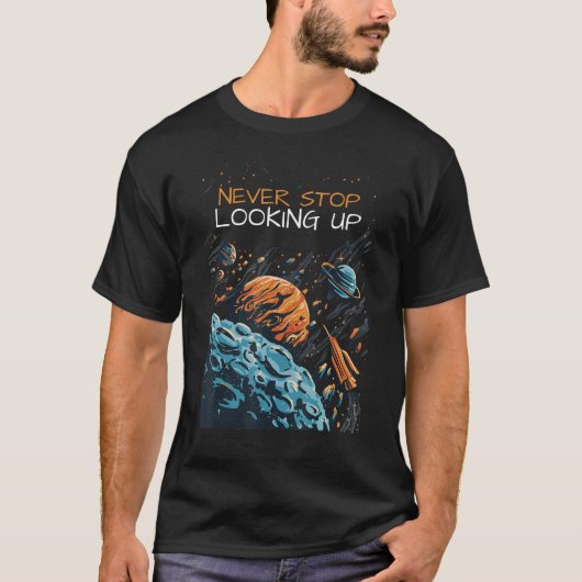 惑星ストップ天文学を調べない Tシャツ (正面)
