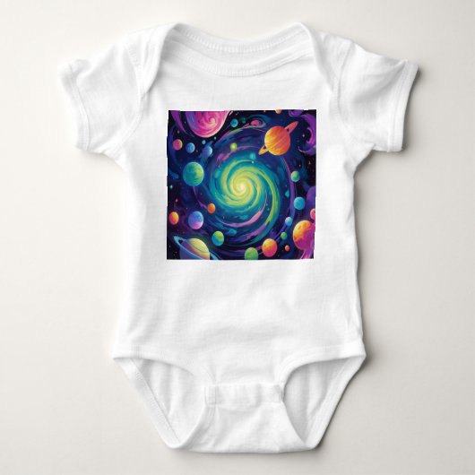 惑星スピン ベビーボディスーツ (正面)