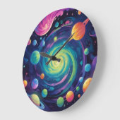 惑星スピン ラージ壁時計 (傾斜)