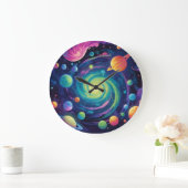 惑星スピン ラージ壁時計 (ホーム)