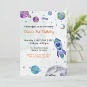 惑星テーマの男の子の誕生日 招待状 (スタンド正面)