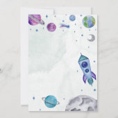 惑星テーマの男の子の誕生日 招待状 (裏面)