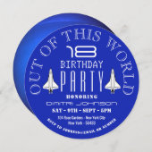 惑星ネプチューン、宇宙シャトルバースデーパーティー 招待状 (正面/裏面)