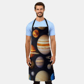 惑星パターン エプロン (着用した状態)