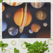 惑星パターン キッチンタオル (折り畳み)