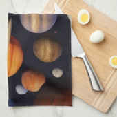 惑星パターン キッチンタオル (四つ折り)