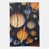 惑星パターン キッチンタオル (縦)