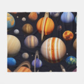惑星パターン フリースブランケット (正面(横))