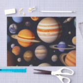 惑星パターン 薄葉紙 (クラフト)