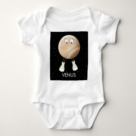 惑星ビーナス&星 ベビーボディスーツ (正面)
