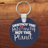 惑星フェミニストではなく家父長制を破壊する キーホルダー (正面)