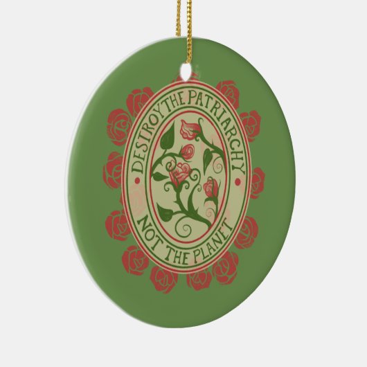 惑星フェミニストではなく家父長制を破壊する セラミックオーナメント (右)