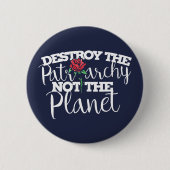 惑星フェミニストではなく家父長制を破壊する 缶バッジ (正面)