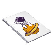 惑星フレンドリーからなびく宇宙飛行士 ノートブック (右側)