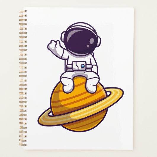 惑星フレンドリーからなびく宇宙飛行士 プランナー手帳 (正面)