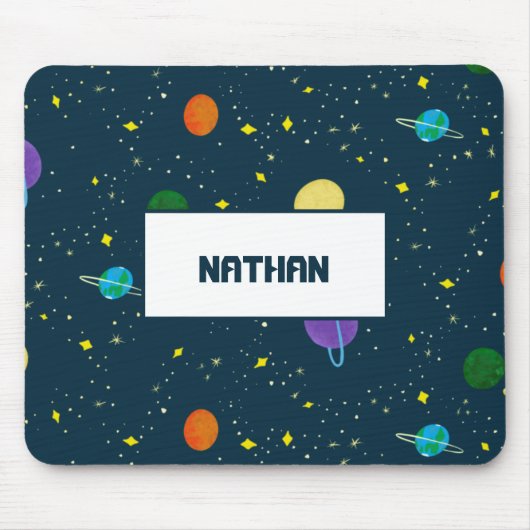 惑星モノグラムの星宇宙宇宙銀河系 マウスパッド (正面)