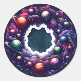 惑星リングや輪銀河系シール ラウンドシール