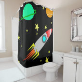 惑星ロケット宇宙星 シャワーカーテン (インサイチュ)