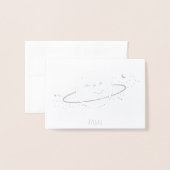 惑星名ひな形 箔カード (封筒付き正面)