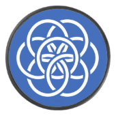 惑星国際的地球の国旗 アイスホッケーパック (正面)