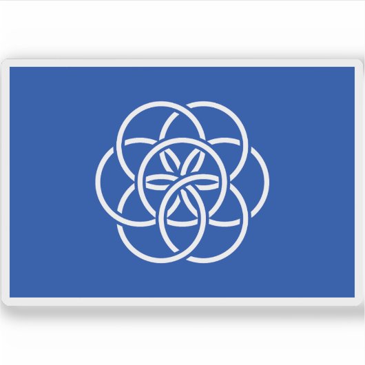 惑星国際的地球の国旗 シール (正面)