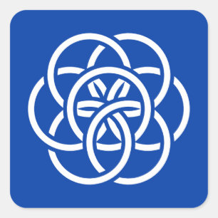 惑星国際的地球の国旗 スクエアシール