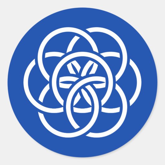 惑星国際的地球の国旗 ラウンドシール (正面)