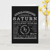 惑星土星詳細天文学シンボル カード (黄色い花)