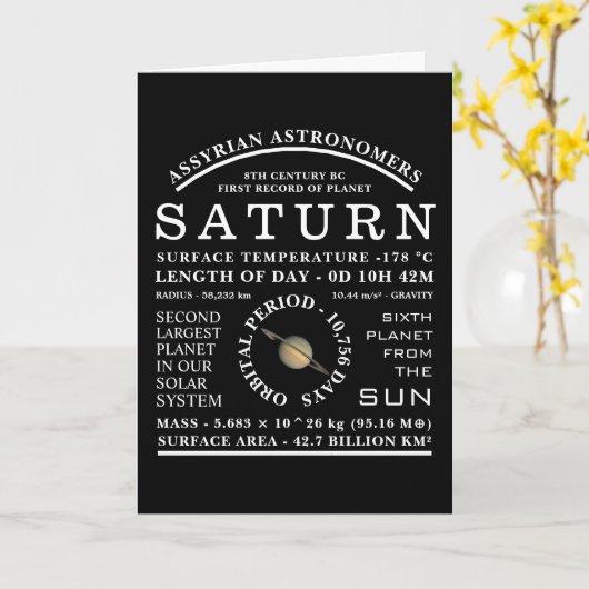 惑星土星詳細天文学 カード (黄色い花)