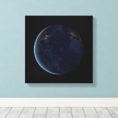 惑星地球のナイトライト（西半球） キャンバスプリント (インサイチュ (ウッドフロア))