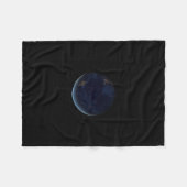 惑星地球のナイトライト（西半球） フリースブランケット (正面(横))