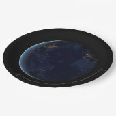 惑星地球のナイトライト（西半球） ペーパープレート (アングル)