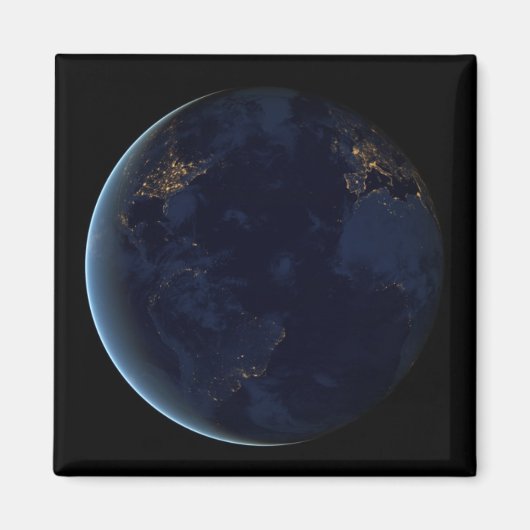 惑星地球のナイトライト（西半球） マグネット (正面)