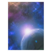 惑星地球の太陽が宇宙空間に描かれるアート| テーブルクロス (正面)