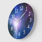 惑星地球の太陽が宇宙空間に描かれるアート| ラージ壁時計 (傾斜)