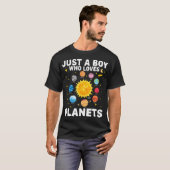 惑星大好き少年 惑星 太陽系 スペース ル Tシャツ (正面フル)