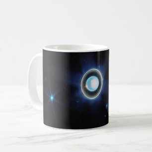 惑星天王星とリングや輪と月JWSTイメージ コーヒーマグカップ