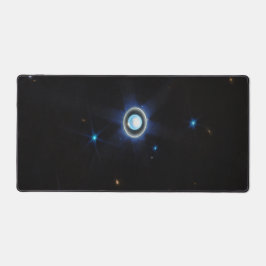 惑星天王星とリングや輪と月JWSTイメージ デスクマット