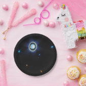 惑星天王星とリングや輪と月JWSTイメージ ペーパープレート (パーティー)
