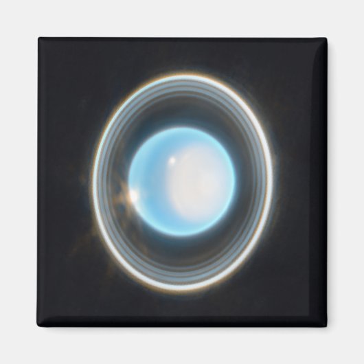 惑星天王星とリングや輪JWSTイメージ マグネット (正面)