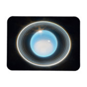 惑星天王星とリングや輪JWSTイメージ マグネット (横)