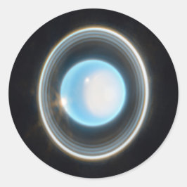 惑星天王星とリングや輪JWSTイメージ ラウンドシール