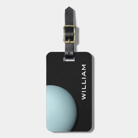 惑星天王星太陽の系ブラック宇宙星 ラゲッジタグ (正面縦)