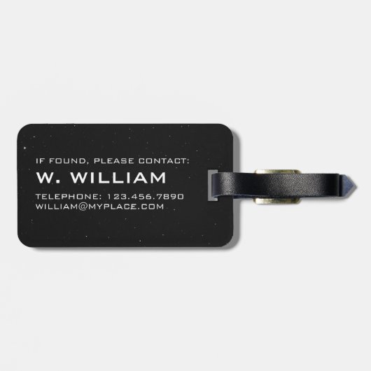 惑星天王星太陽の系ブラック宇宙星 ラゲッジタグ (裏面横)