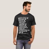 惑星太陽の主矮星と惑星Nのシステム一覧 Tシャツ (正面フル)