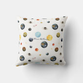 惑星太陽の系パーソナライズされたベビー クッション (裏面)