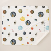 惑星太陽の系パーソナライズされたベビー シェルパブランケット (正面(横))