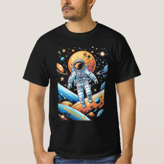 惑星失ったに囲まれた宇宙の宇宙飛行士 Tシャツ