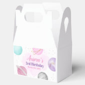 惑星宇宙ピンク誕生日ビーフボックスゲーブルボックス フェイバーボックス (オープン)