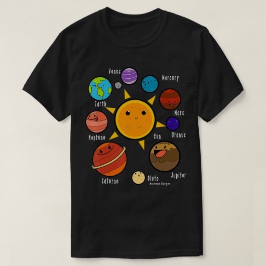 惑星宇宙天文学サイエンス教育 Tシャツ (デザイン正面)